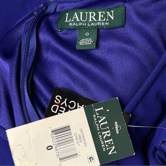 NWT RALPH LAUREN Tiered Draped Chiffon Ruffle Sleeveless Keyhole Front Dress 0 - Picture 4 of 5